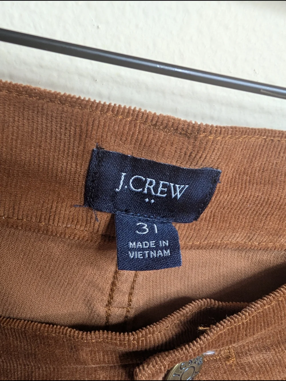 J.Crew Corduroy Pants Size 31 Caramel Tan Straight Leg 98%‎ Cotton
